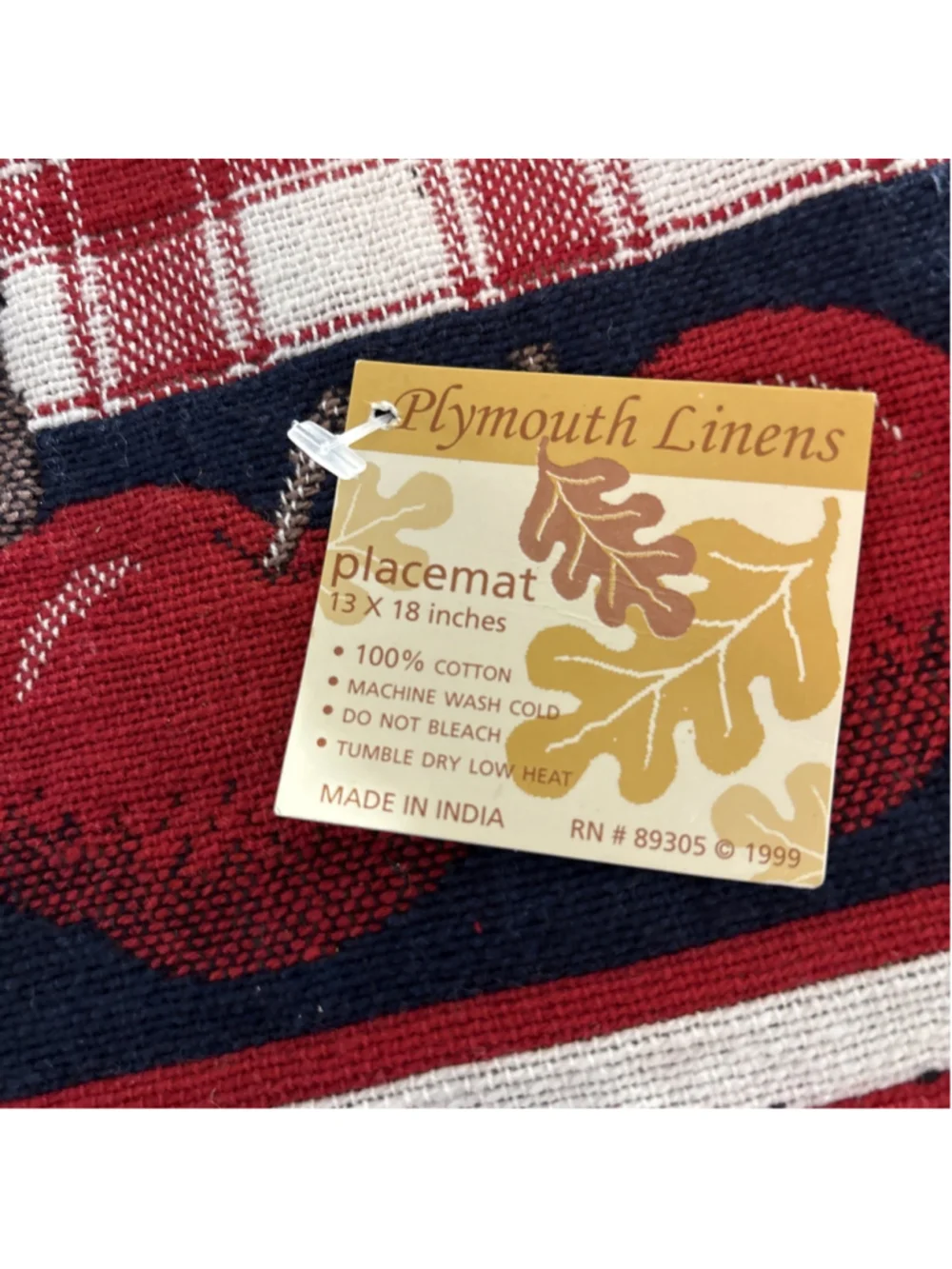 Plymouth Linens 4 Apple Placemats 2 New And 2 Preowned Cotton 13x18